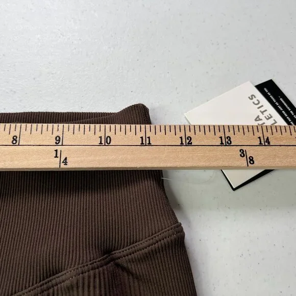 New Senita Athletics Womens Medium Ribbed Shakti Pants Leggings Brown Workout - Picture 6 of 8